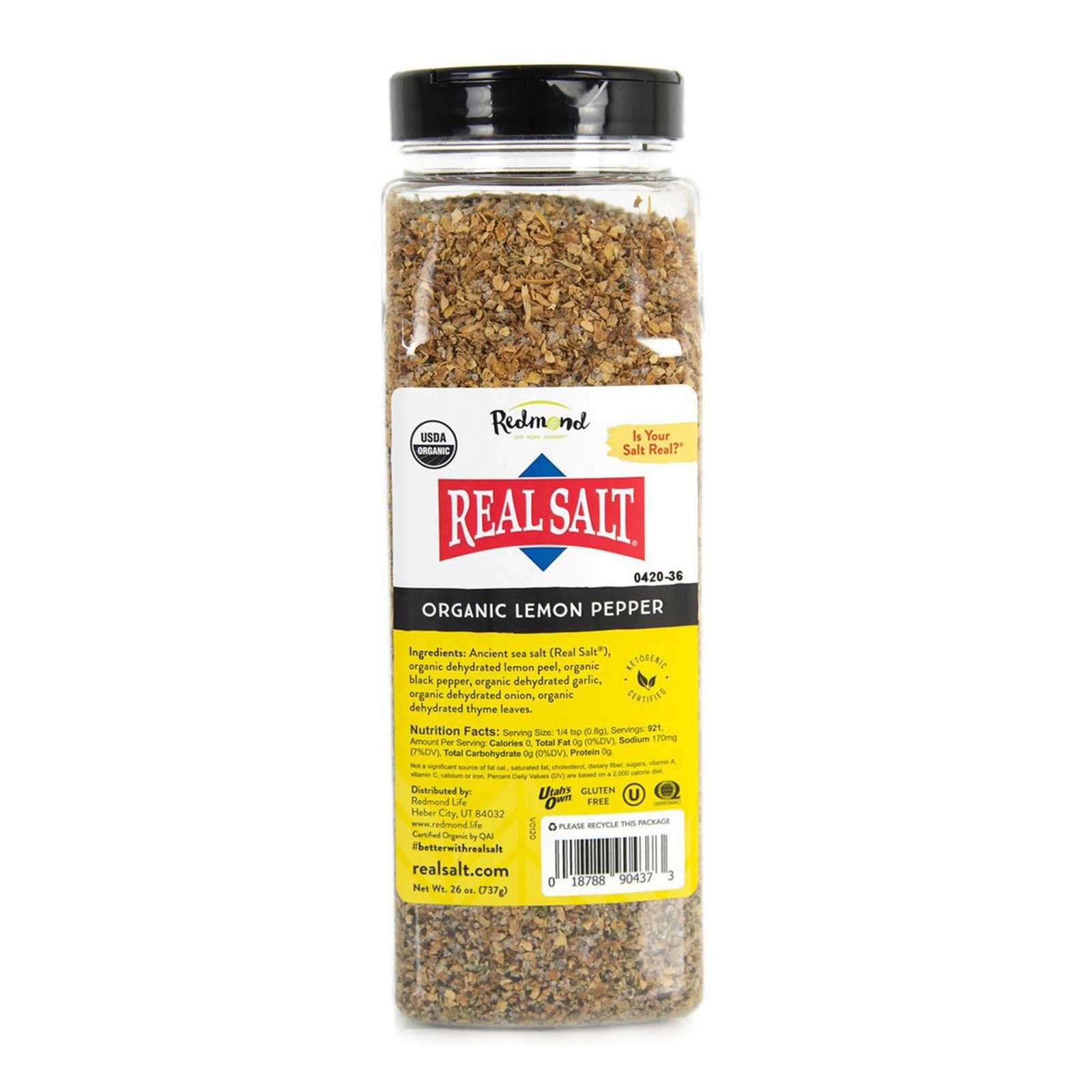 Real Salt® Organic Lemon Pepper (26 oz.) - Image 1
