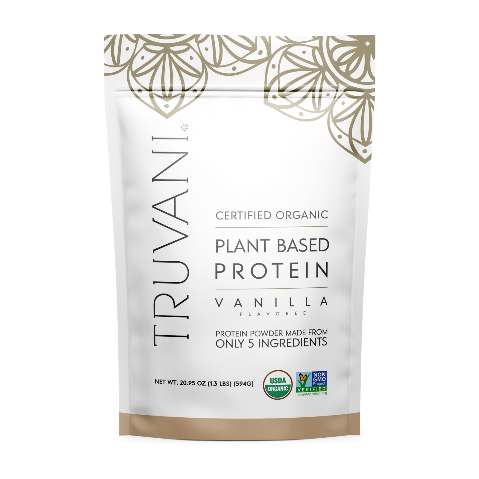 Truvani_Mockup_Vanilla-Protein_2718435a-ef5e-4adb-93f0-fc59535387b5.png Plant Based Protein Powder (20 Servings) - Image 1
